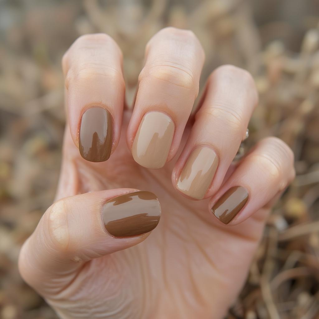 Màu nail hợp mệnh Kim gam màu đất