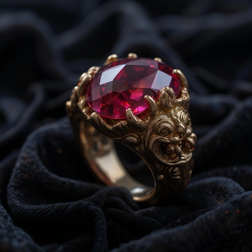 Nhẫn Tỳ Hưu Đá Ruby Cho Mệnh Hỏa