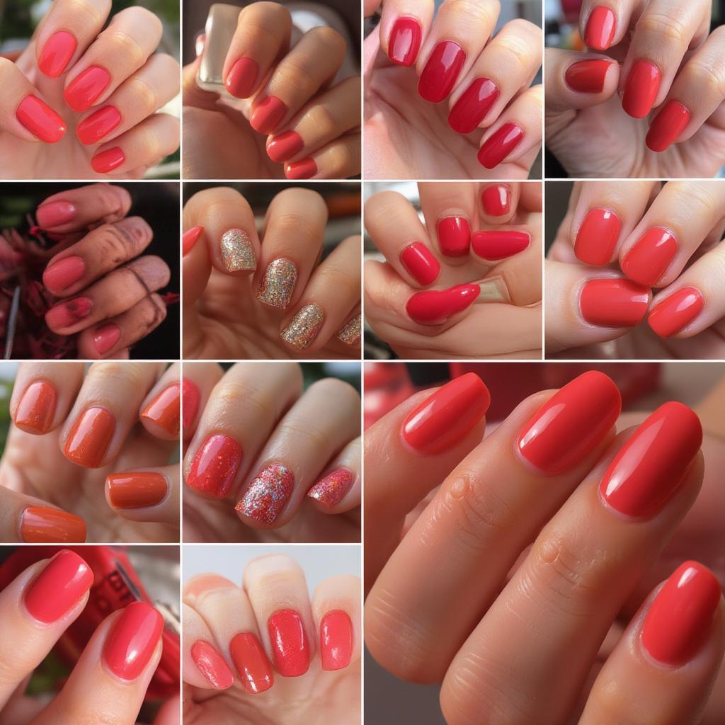 Màu Nail Hợp Mệnh Thổ Màu Đỏ